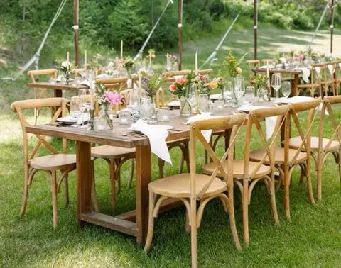 Elmwood Farm Table, 8 ft, a rental table from the Celebrate Event Rentals catalog Elmwood Farm Table, 8 ft, a rental table from the Celebrate Event Rentals catalog
